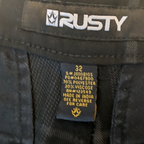 Men's Rusty size 32 black plaid shorts - Picture 2 of 3